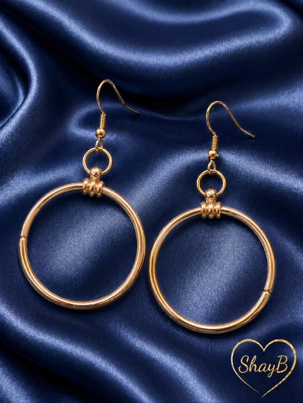 Gold Hoop Drop Earrings - Classic Women's Jewelry